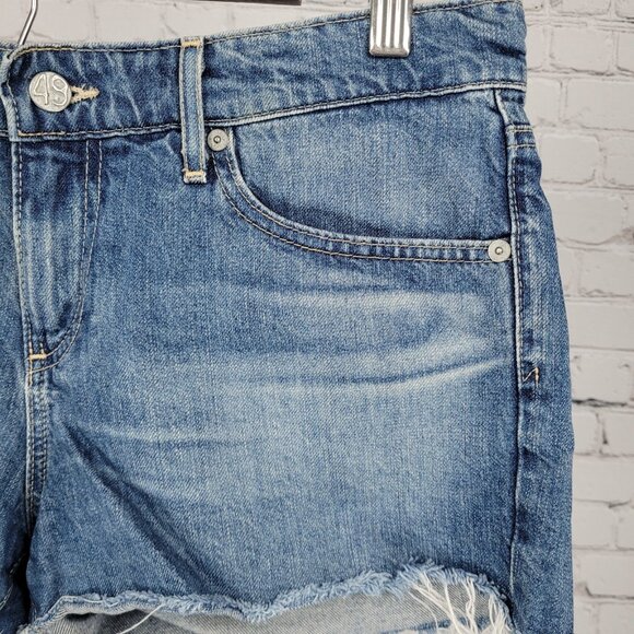 AG Adriano Goldshmied Blue The Bonnie Relaxed Denim Jean Cut Off Shorts Size 32 - Picture 6 of 11
